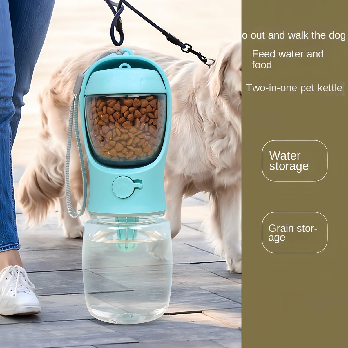 Ultimate 2-in-1 Pet Travel Bottle: Water & Food On the Go!